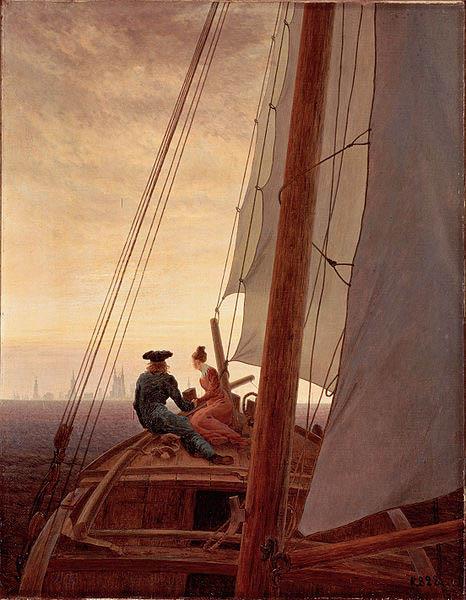 Caspar David Friedrich On a Sailing Ship oil painting image